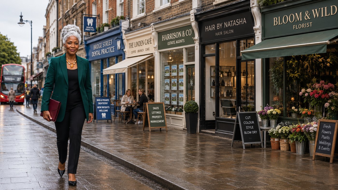 Lady Sterling on a British high street