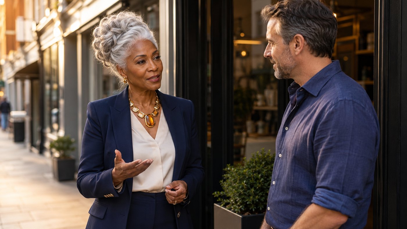 Lady Sterling advising a business owner